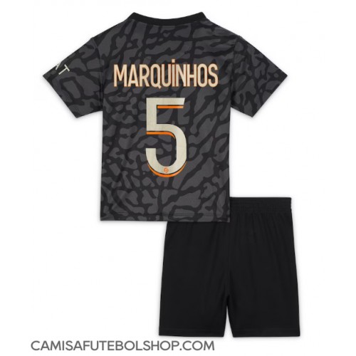 Camisa de time de futebol Paris Saint-Germain Marquinhos #5 Replicas 3º Equipamento Infantil 2023-24 Manga Curta (+ Calças curtas)